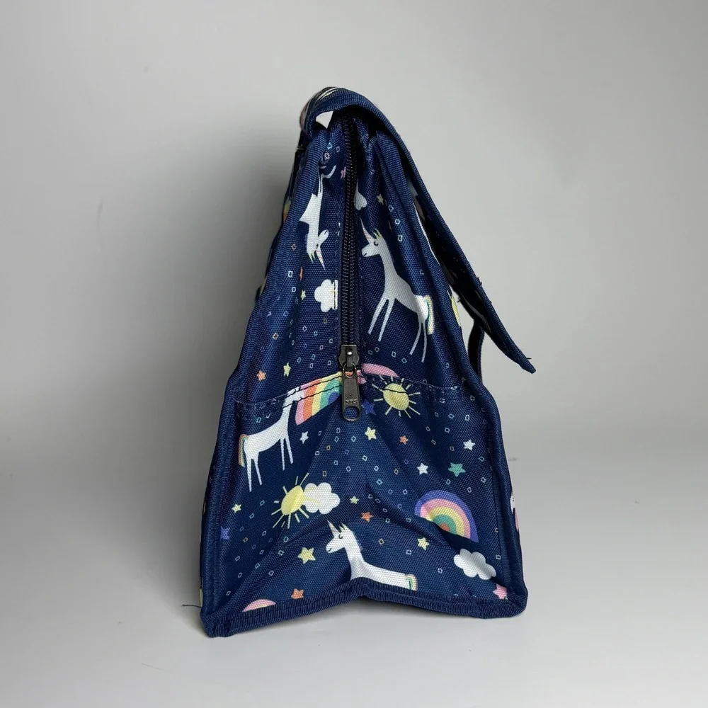 PackIt Freezable Lunch Bag Navy Blue Unicorn Rainbow Stars Collapsible‎ PAC-T07